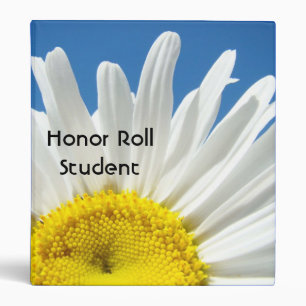 Honour Roll Student binder White Daisy Flower