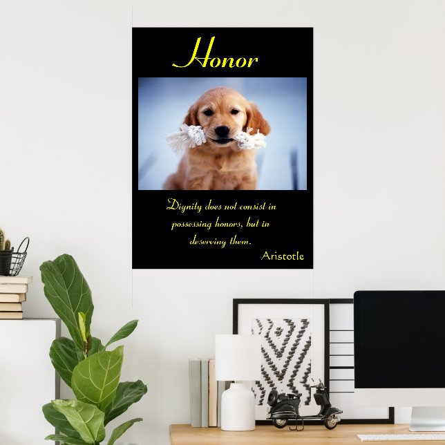 Honour Shines Through Playful Puppy Joy Poster (Home Office)