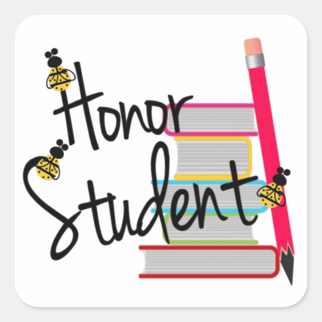 Honour Student Square Sticker (Front)