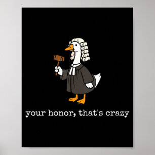 Honour that's crazy funny silly goose lawyer law poster