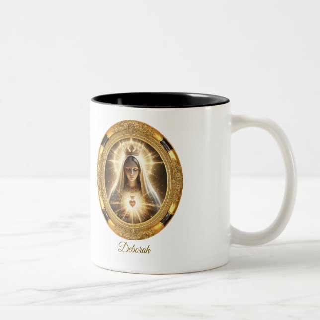 Honour the Blessed Virgin Mary Every Day Two-Tone Coffee Mug (Right)