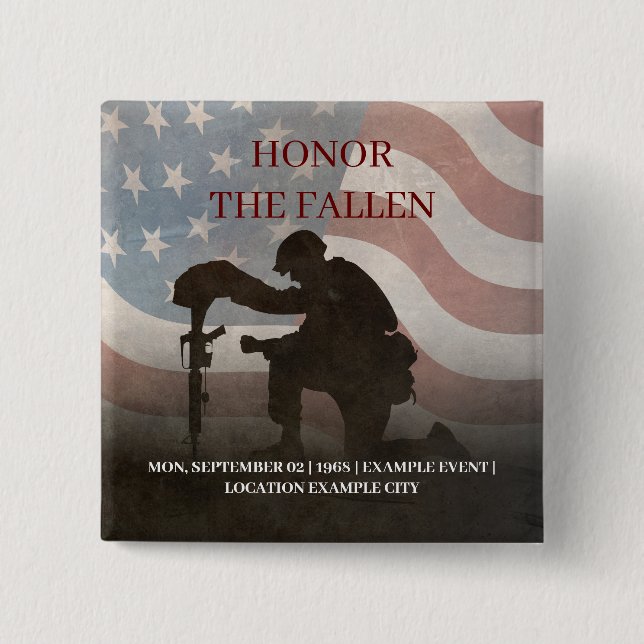 Honour The Fallen 2 Inch Square Button (Front)