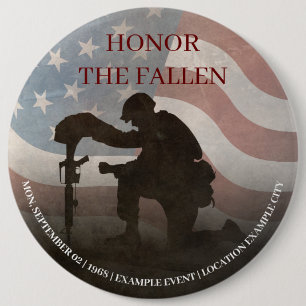 Honour The Fallen 6 Inch Round Button