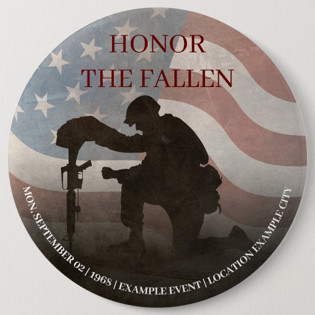 Honour The Fallen 6 Inch Round Button (Front)
