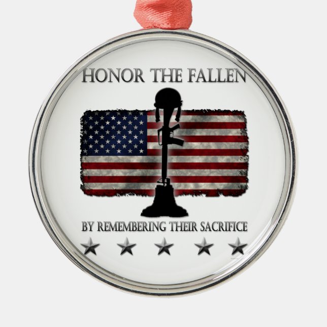 Honour The Fallen Metal Ornament (Front)