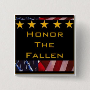 Honour the Fallen Military Tribute 2 Inch Square Button