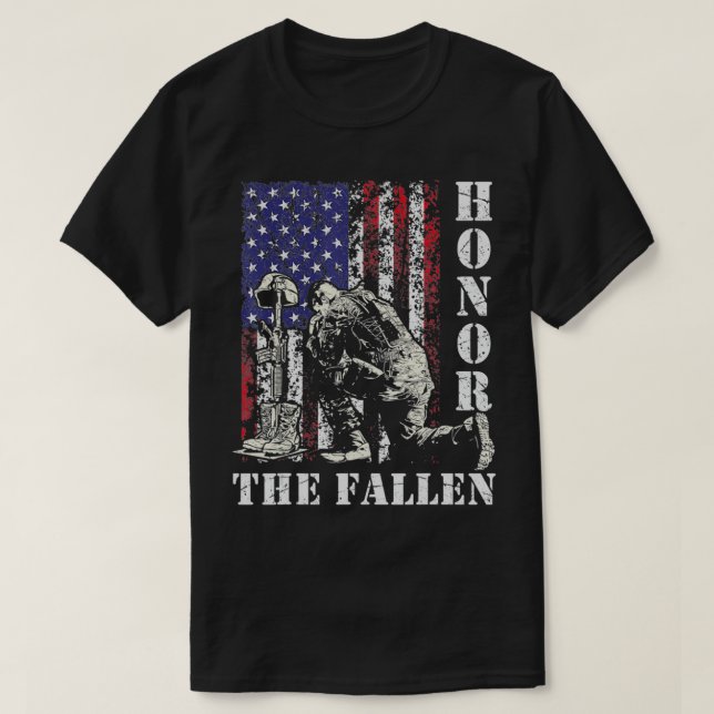 Honour The Fallen Remember Never Forget Memorial D T-Shirt (Design Front)