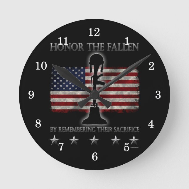 Honour The Fallen Round Clock (Front)
