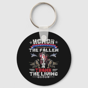 Honour The Fallen Thank The Living Memorial Day Ve Keychain