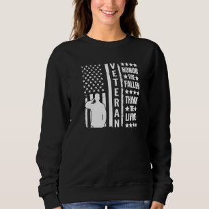 Honour The Fallen Thank The Living Memorial Day Ve Sweatshirt
