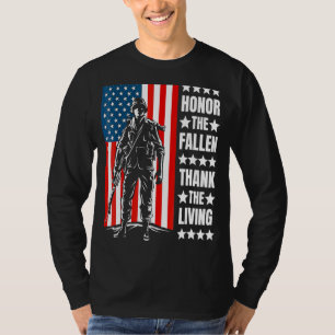 Honour The Fallen Thank The Living Memorial Day Ve T-Shirt
