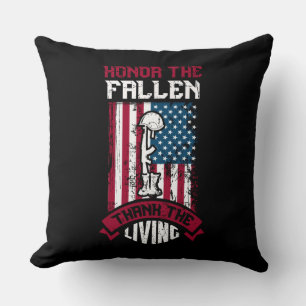 Honour The Fallen, Thank The Living Throw Pillow