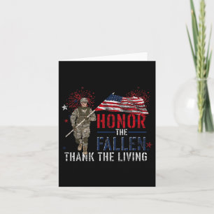 Honour The Fallen Thank The Living Us Flag Card