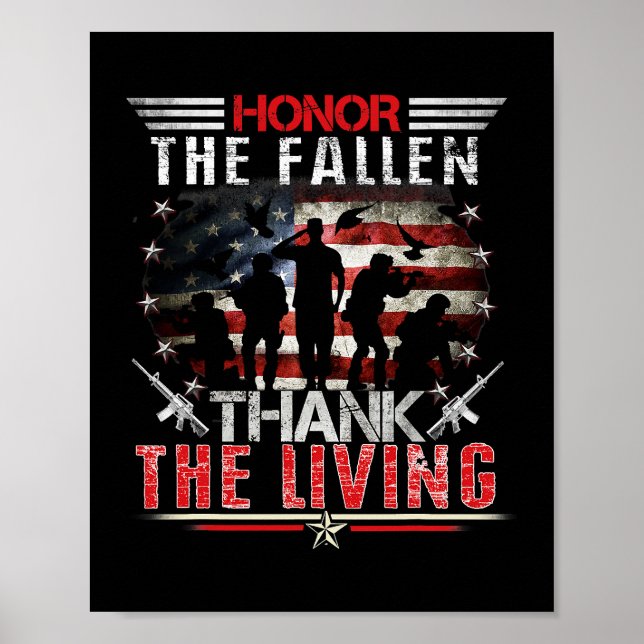Honour the Fallen Veteran Themed Military Support  Poster (Front)