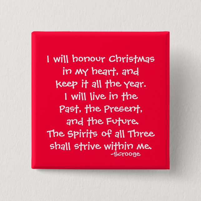 Honour-The Scrooge Series 2 Inch Square Button (Front)