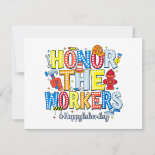Honour The Workers Happy Labour Day Thank You Card