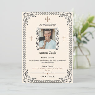 Honour Their Memory: Ornate Funeral Invitation
