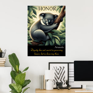 Honour Thrives Amid Serene Koala Rest Poster