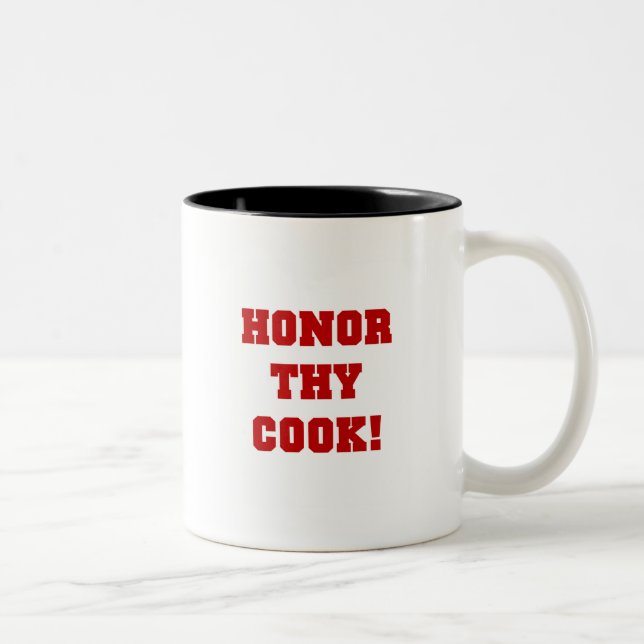 Honour Thy Cook Tshirts and Gifts Two-Tone Coffee Mug (Right)