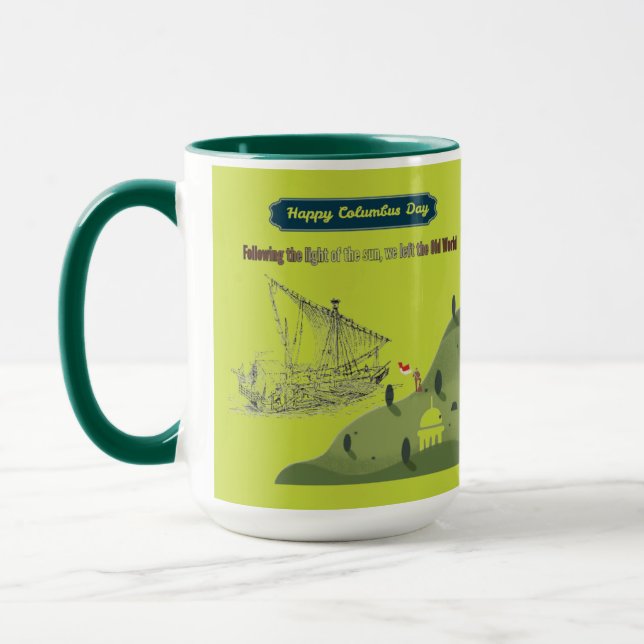 Honour to Columbus lemon Mug (Left)