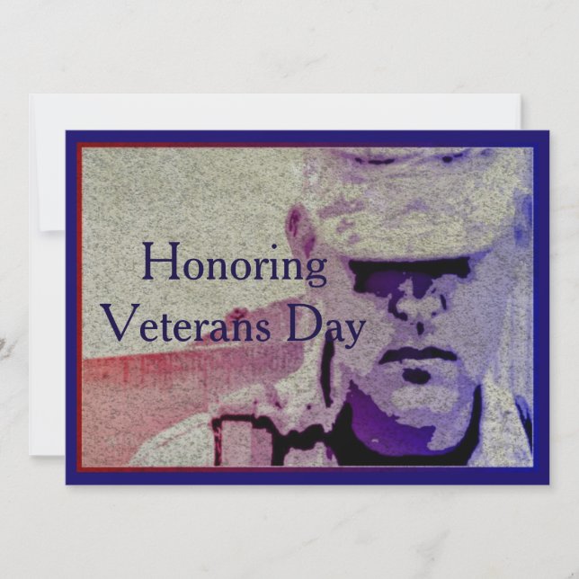 Honour Veterans Day 7.5" x 5.5 Invitation Card (Front)