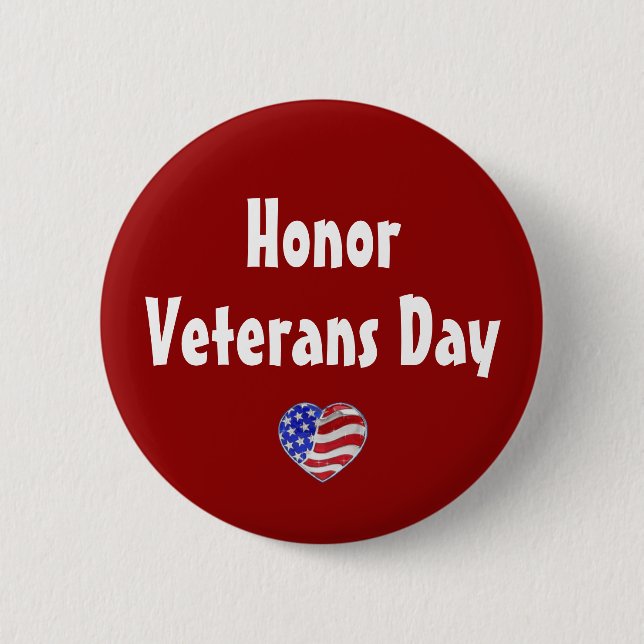 Honour Veterans Day Button (Front)