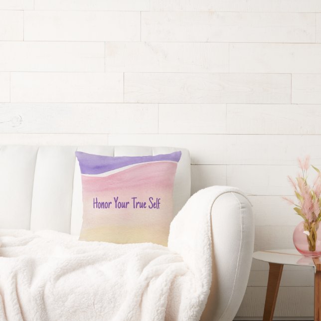 Honour Your True Self Throw Pillow (Couch)