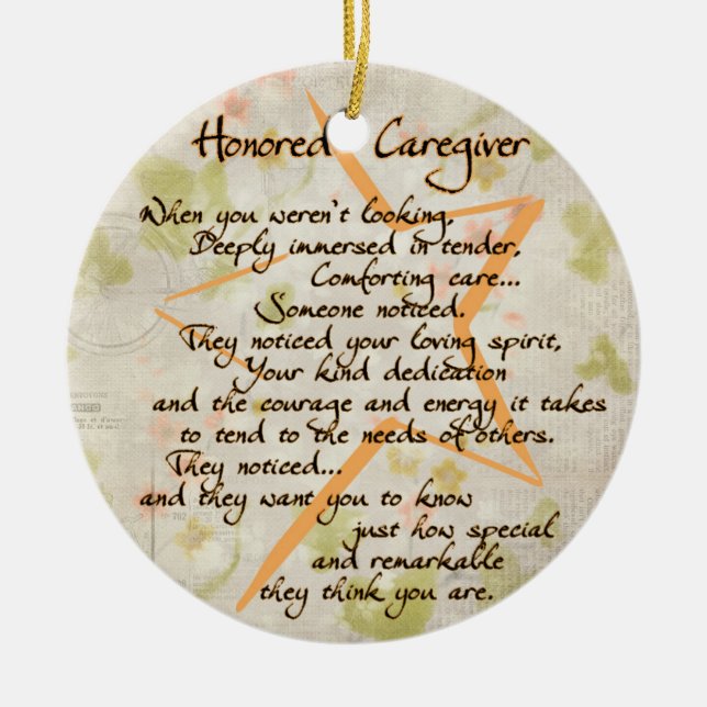 Honoured Caregiver Acrylic Ornament (Front)