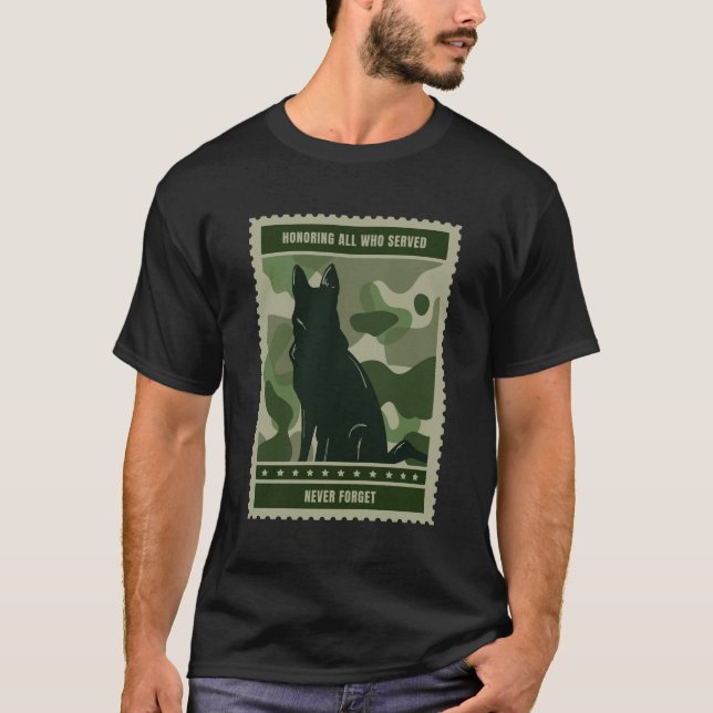 Honouring all Who Served - Military Dog T-Shirt (Front)