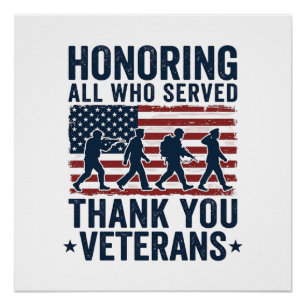Honouring All Who Served Thank You Veterans Shirt_ Poster