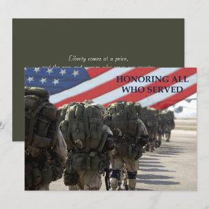 Honouring all who served. Veterans Day Flat Cards