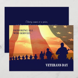 Honouring all who served. Veterans Day Flat Cards