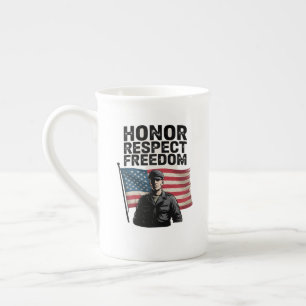 Honouring Heroes Veteran Day Patriotic Design Bone China Mug