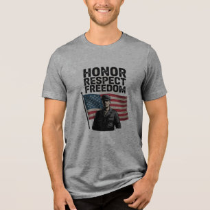 Honouring Heroes Veteran Day Patriotic Design Tri-Blend Shirt