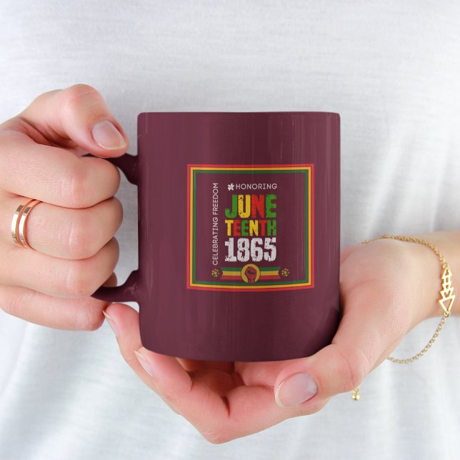 Honouring Juneteenth 1865-Celebrating Freedom Two-Tone Coffee Mug (Creator Uploaded)