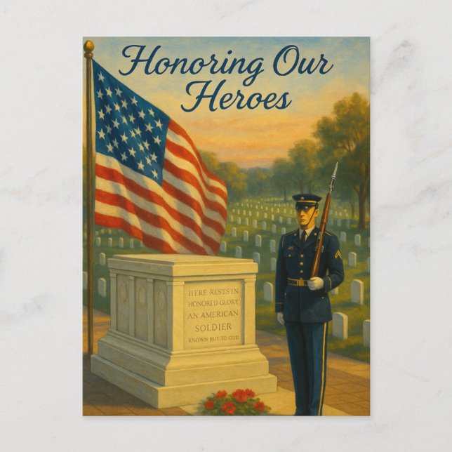 Honouring Our Heroes Memorial Day Holiday Postcard (Front)