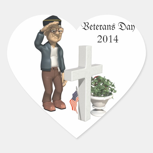 Honouring our Veterans - Heart Sticker (Front)