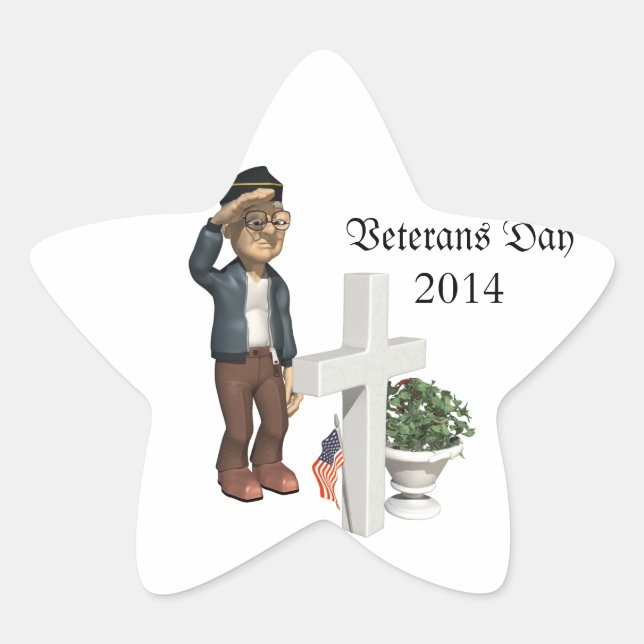 Honouring our Veterans - Star Sticker (Front)