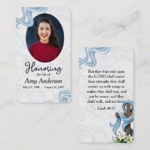 Honouring the Life Funeral Prayer Card