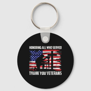 Honouring Who Served Thank Veterans Memorial Day Keychain