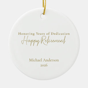 Honouring Years of Dedication Personalized  Ceramic Ornament