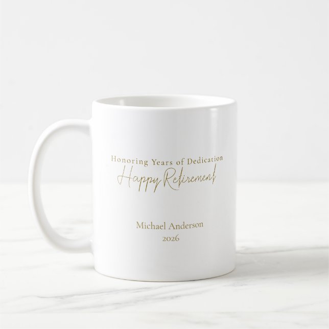 Honouring Years of Dedication Personalized  Coffee Mug (Left)