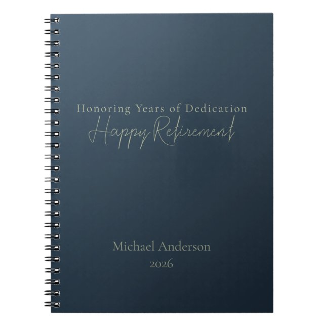 Honouring Years of Dedication Personalized  Notebook (Front)
