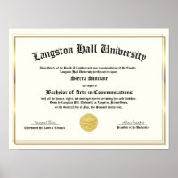 Honours College or University Diploma Replica