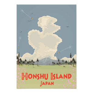 Honshu Island,Japan travel poster