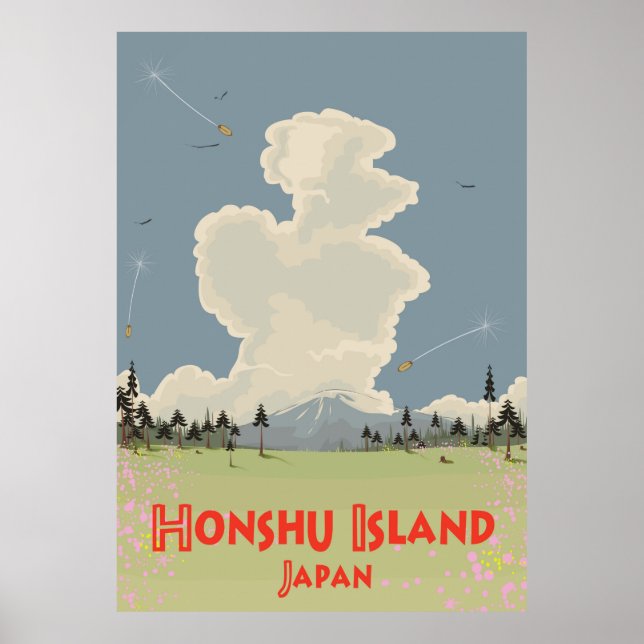 Honshu Island,Japan travel poster (Front)