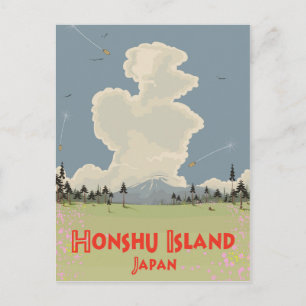 Honshu Island,Japan travel poster Postcard