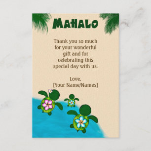 Honu Baby BOY Sea TURTLE Thank You FLAT Blue #281