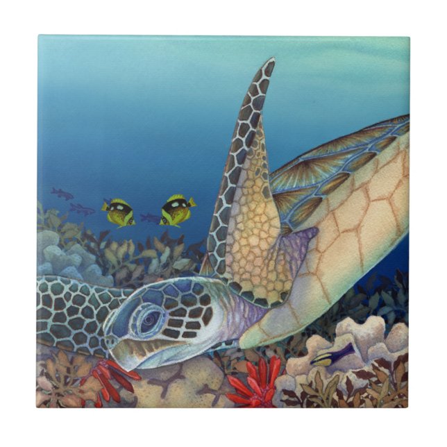 Honu (Green Sea Turtle) Tile (Front)