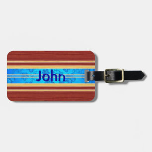 Honu Hawiian Fake Wood Surfboard Luggage Tag
